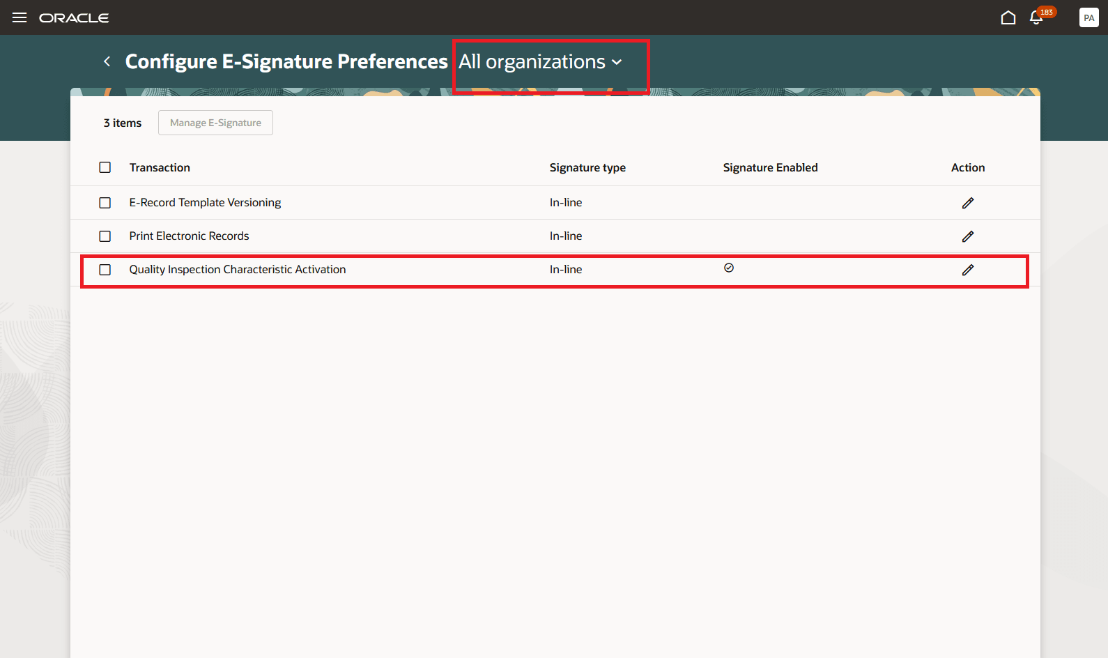Enable the Quality Inspection Characteristic Activation Transaction