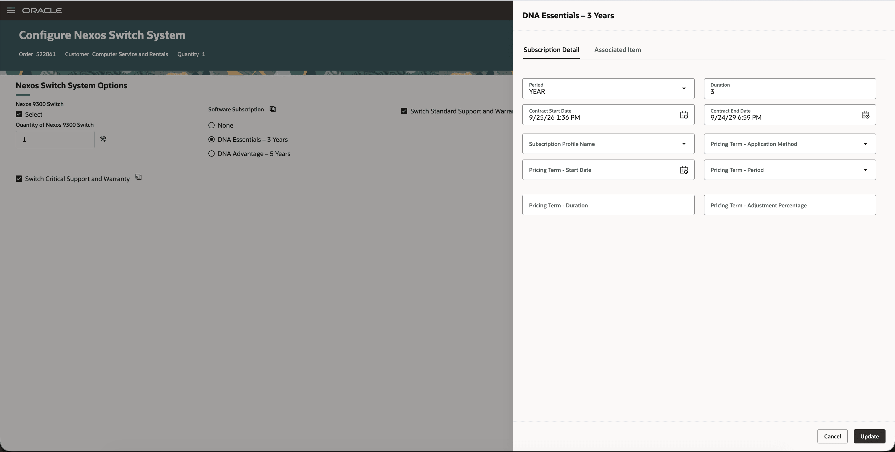Subscription details