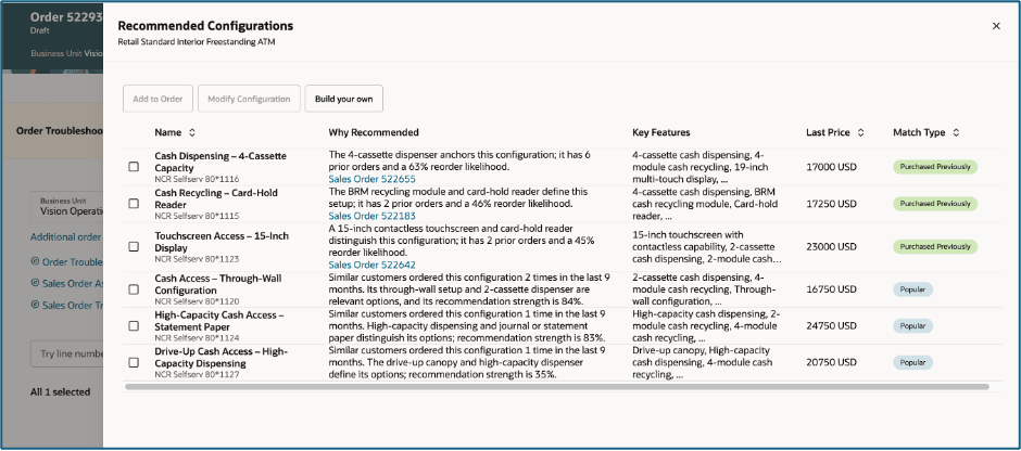 Recommended Product Configurations