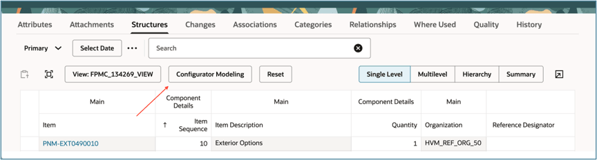Configurator model button