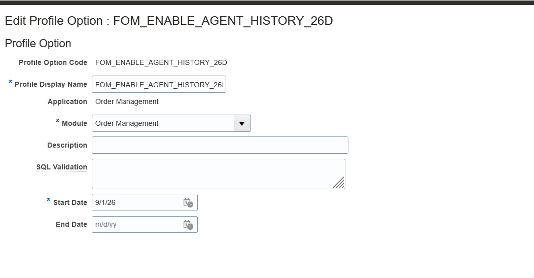 Profile Options
