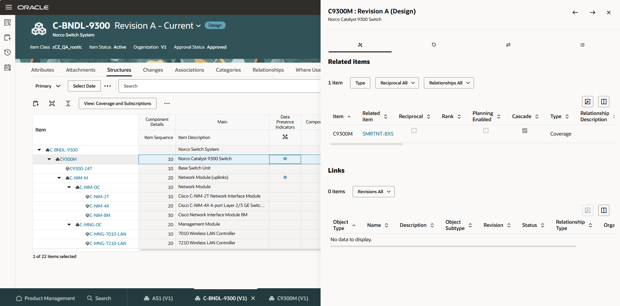 Related item relationship for ATO model item in DPI drawer