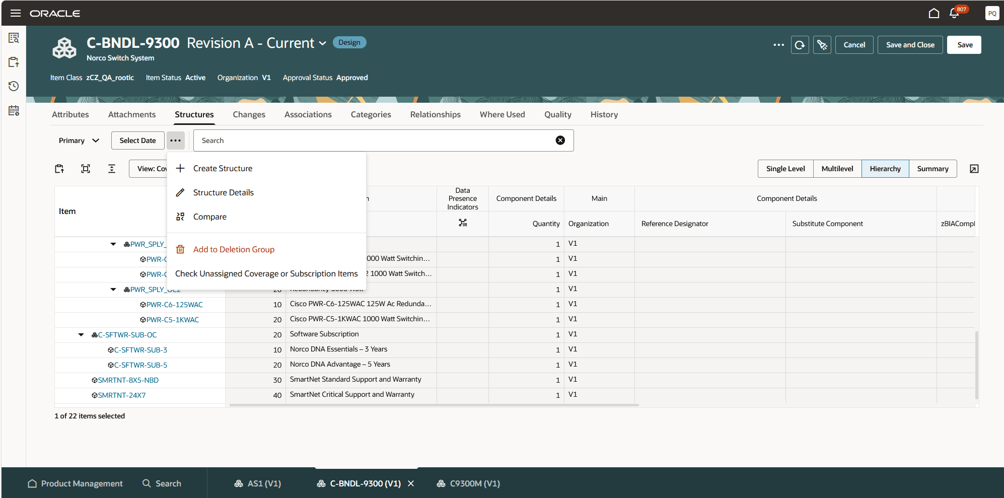 Check Unassigned Coverage or Subscription Items analysis report action