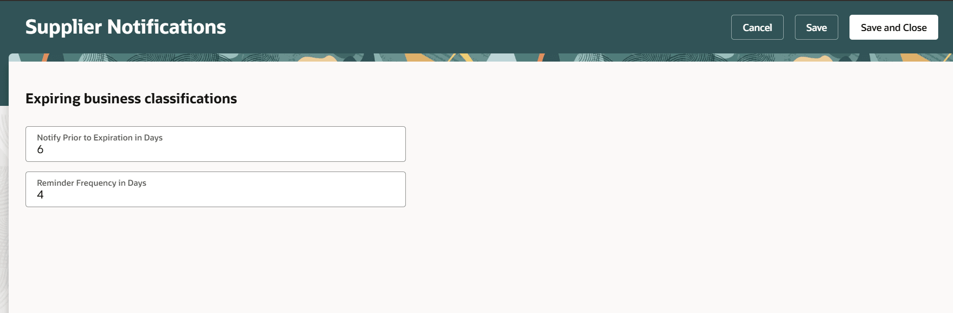 Supplier Notificatioins