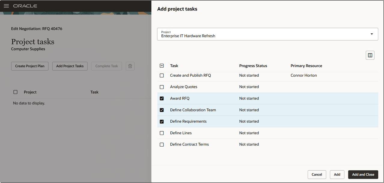 Add project tasks