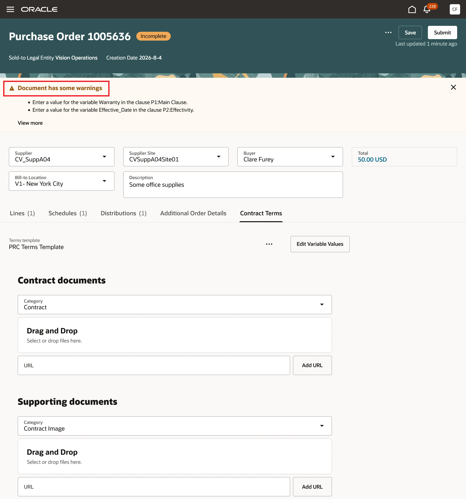Purchase Order Validation