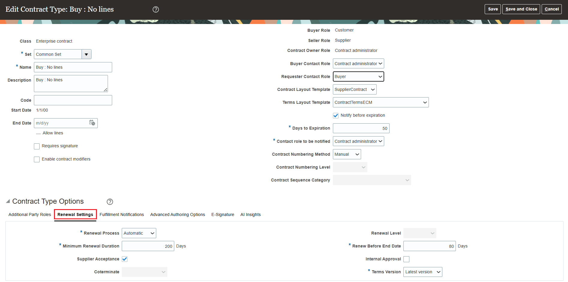 Manage Contract Type