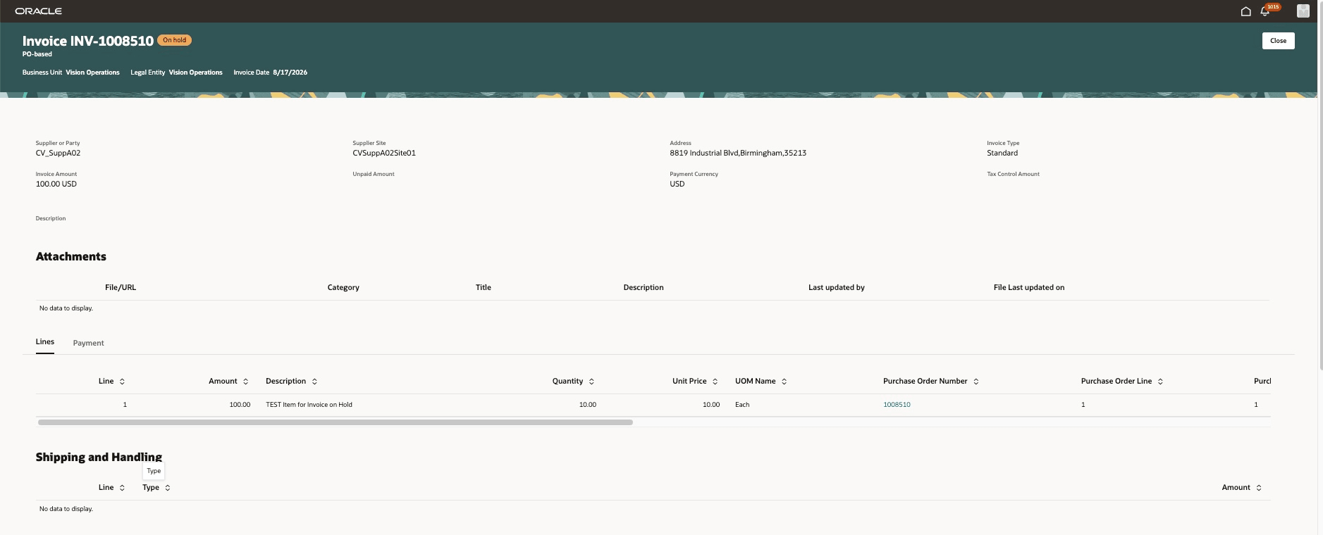 View invoice using a new experience