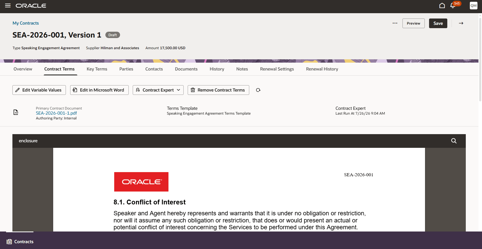 Contract Terms