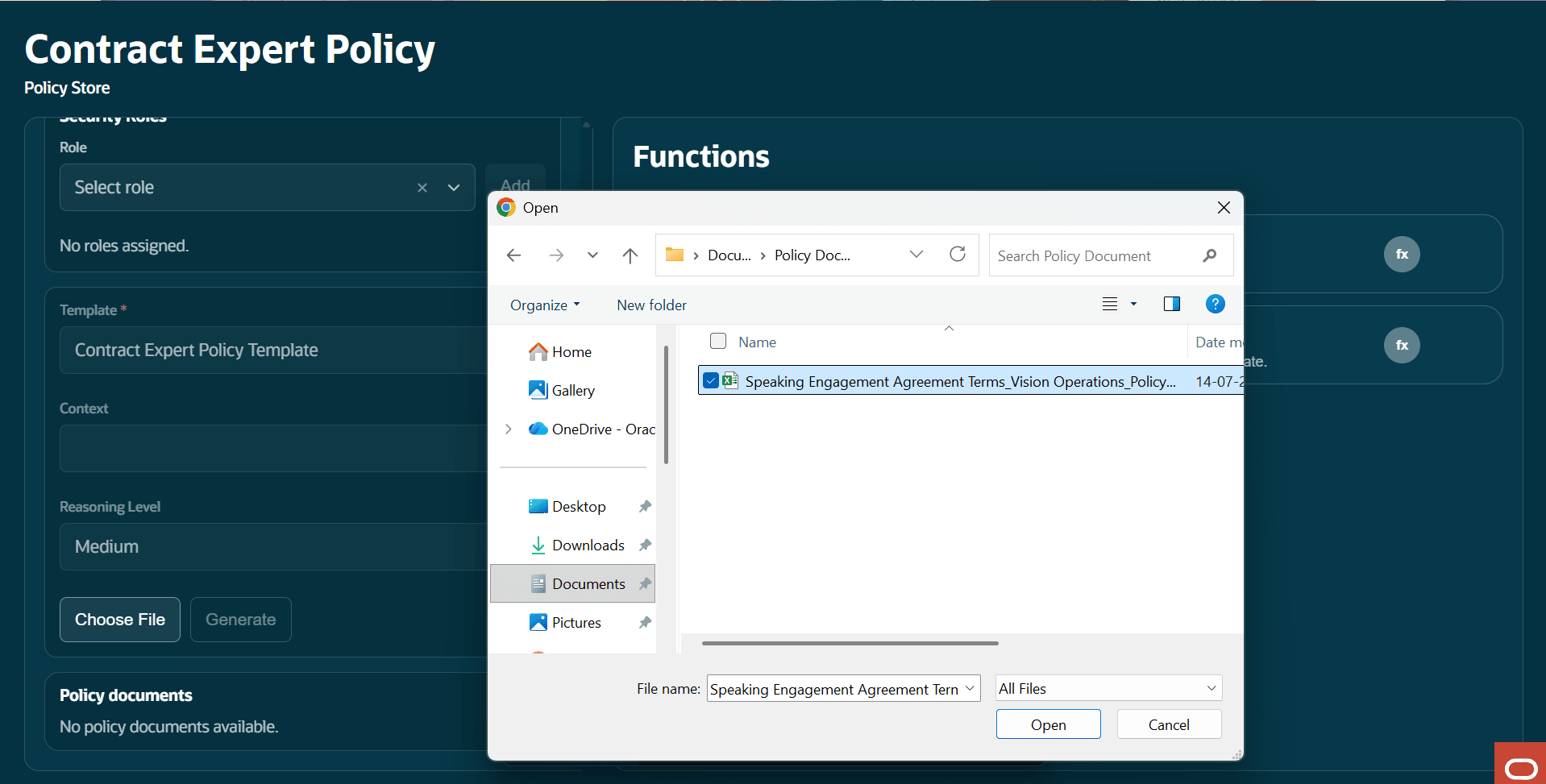 Upload the required policy documents