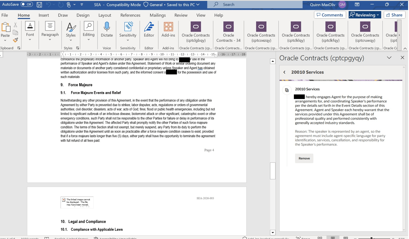 Clause Details - Word Add-in