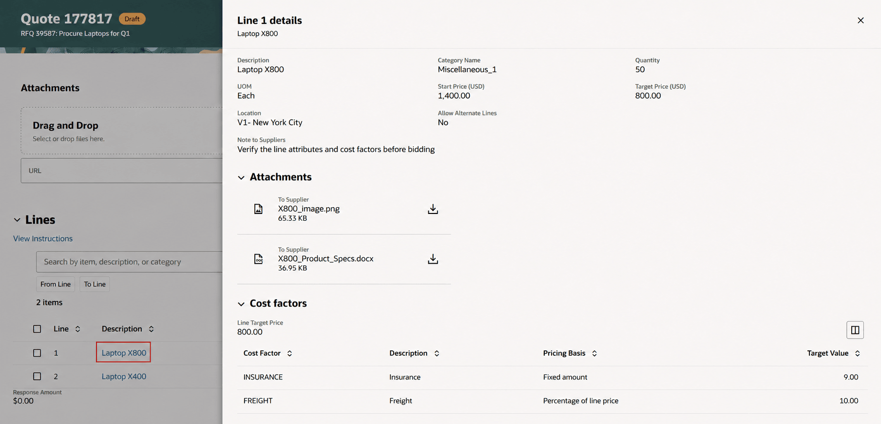 View Line Details