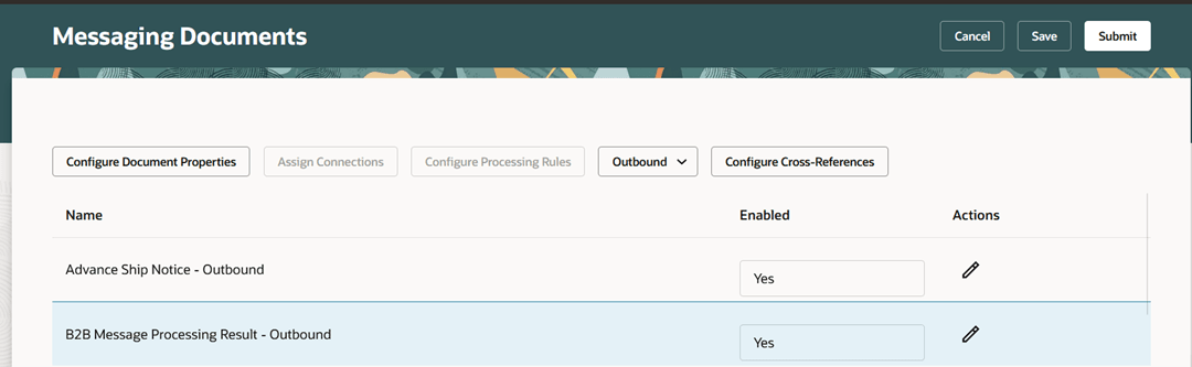 B2B Message Processing Result - Outbound