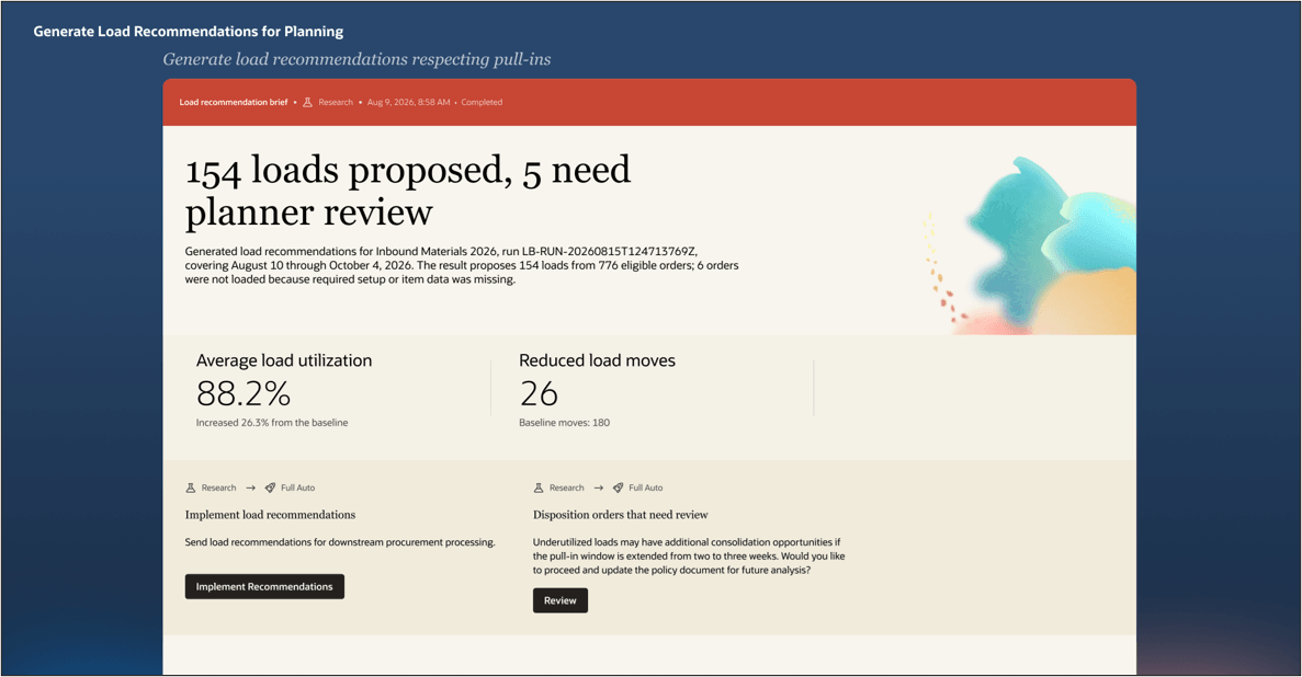 Figure 1. Review Proposed Loads, Utilization Improvements, Reduced Load Moves, and Exceptions Before Implementing the Recommendation