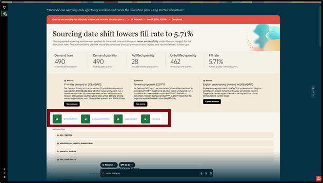 Downloadable constrained-demand result 