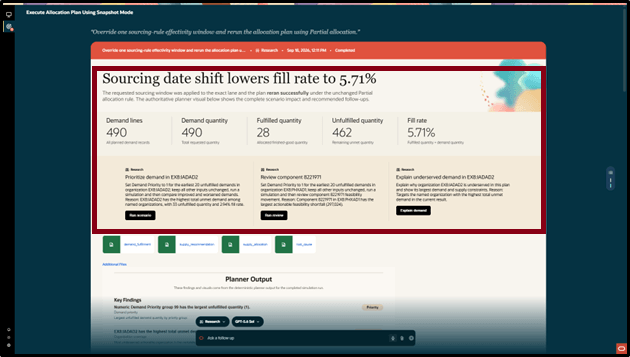 Outcome page