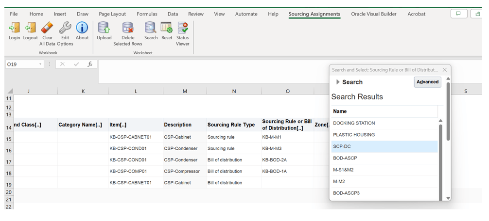 Select details to insert row in spreadsheet
