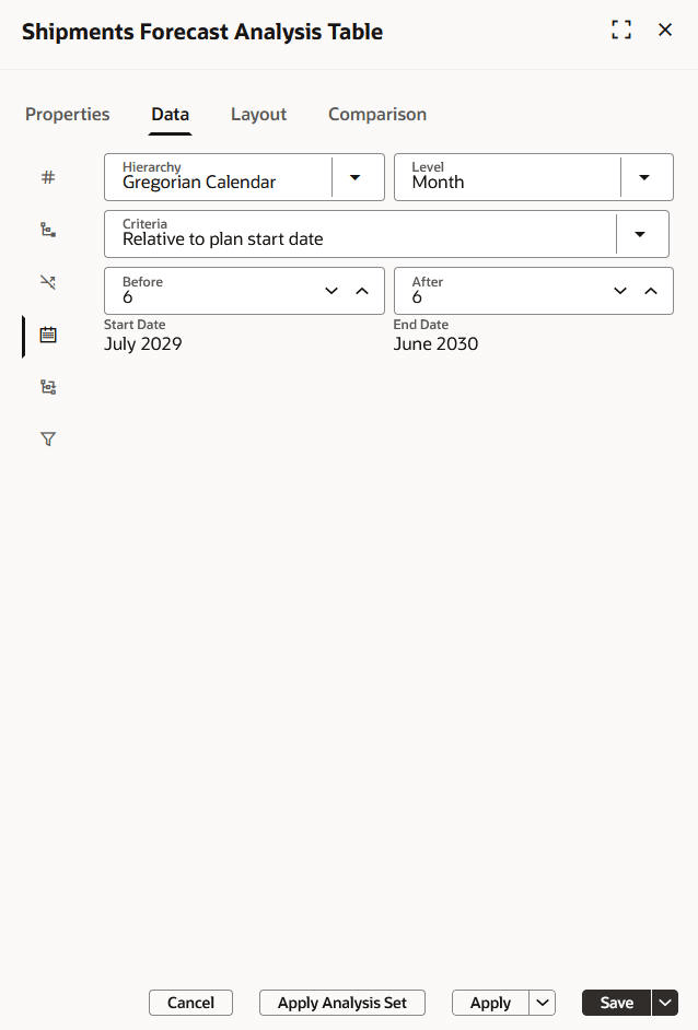 Selections for existing visualization before Update 26D