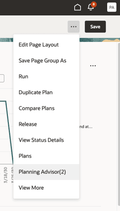 Planning advisor option