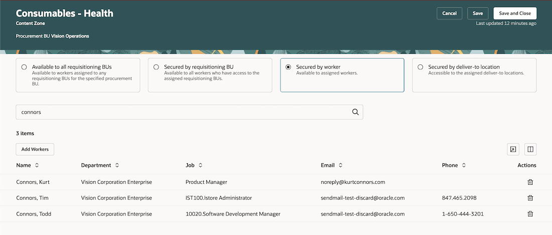Search for security assignments