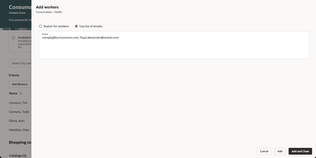 Assign workers to a content zone via bulk addition
