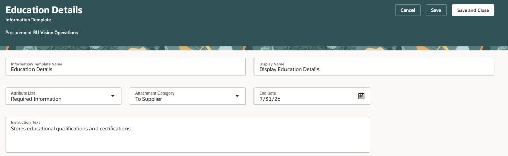 Edit an Information Template