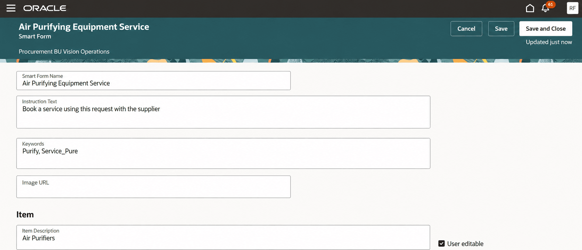 Create and edit smart form