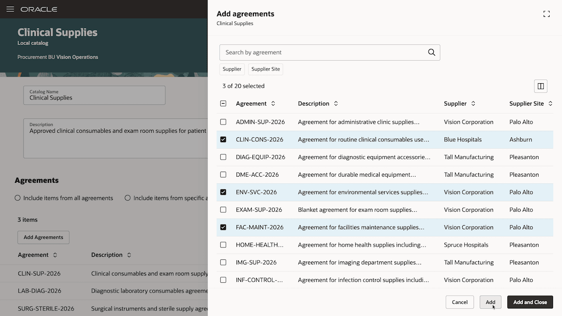 Add agreements