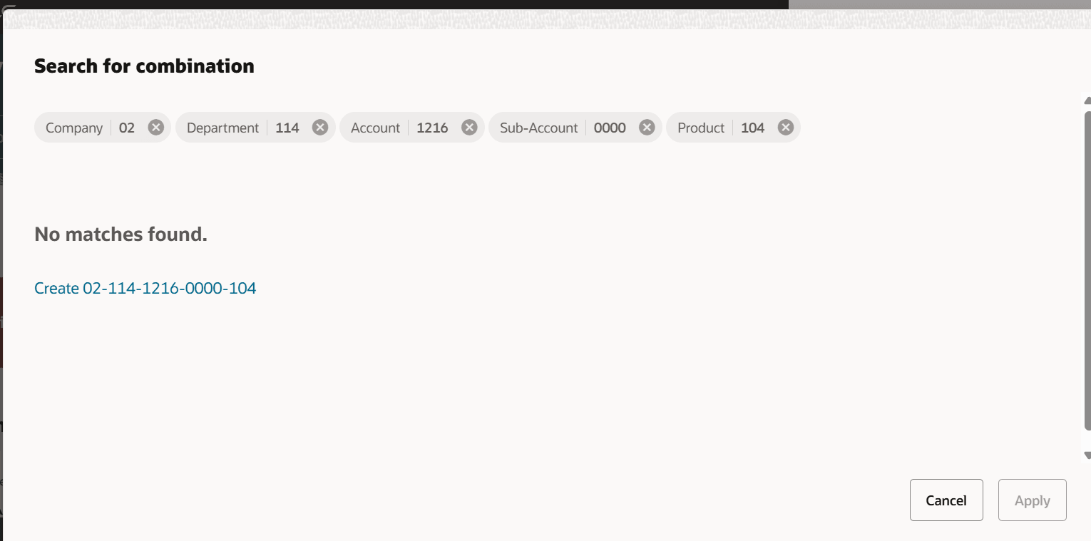 Create and Use a New Charge Account Combination