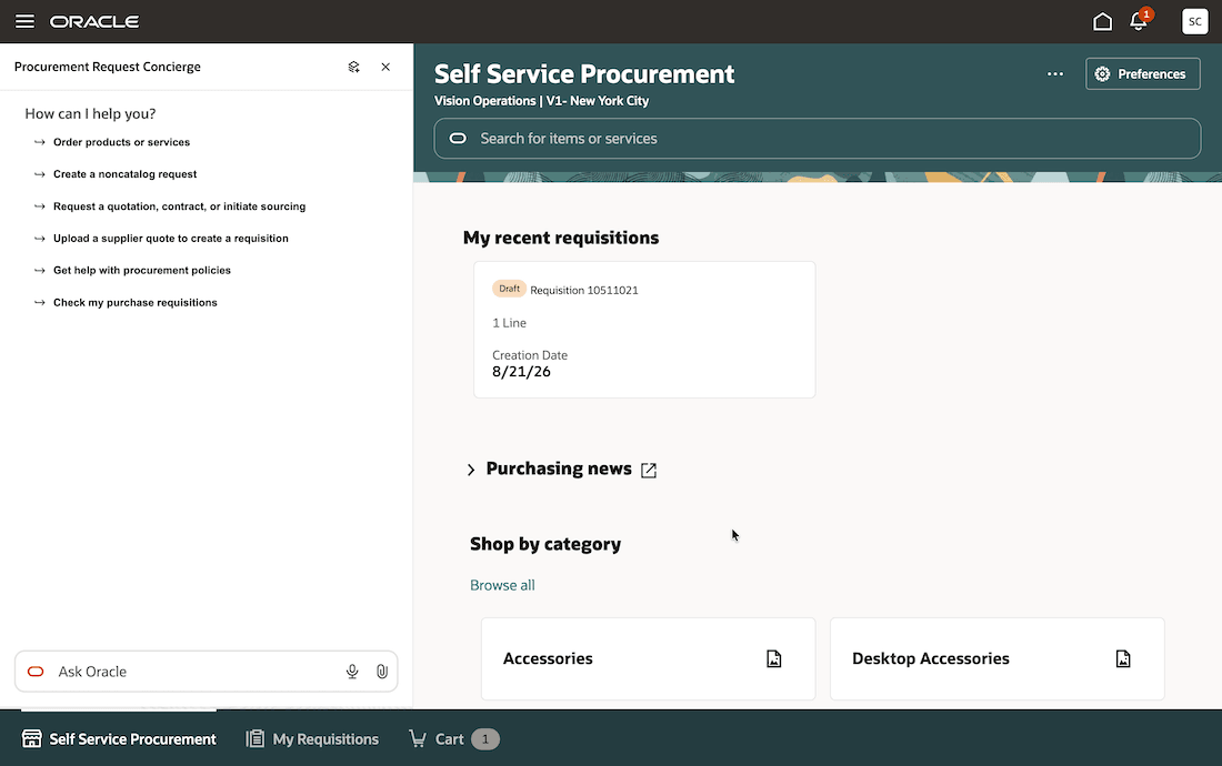 Starter prompts for Procurement Request Concierge