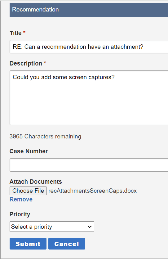 Customer portal recommendation