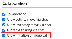 Screenshot of the new video calling feature in Collaboration, where the default video app (Google Meet or FaceTime) is launched based on the device's operating system.