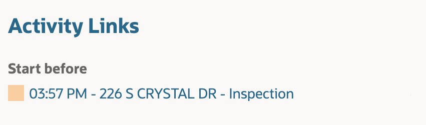 Screenshot of the 'Activity Links' predefined section with Read-Write visibility, showing that it appears similar to the Read-Only version, except the section title is a clickable link in blue.