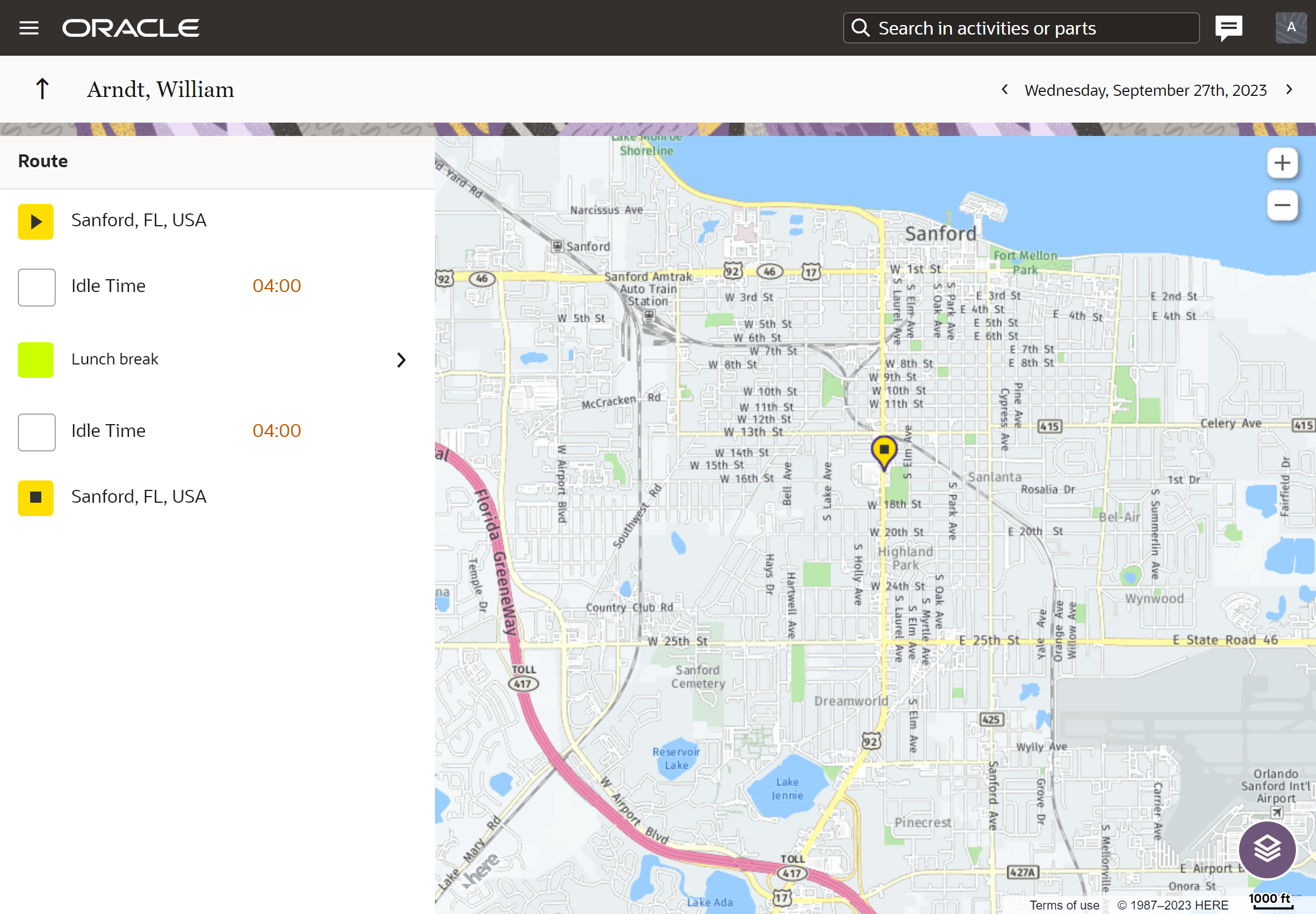 Screen capture showing the map view before 24A