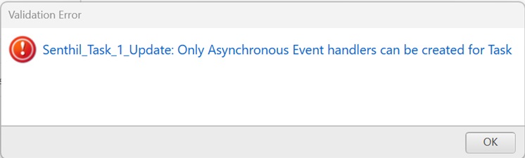 Async CPM for Task error message