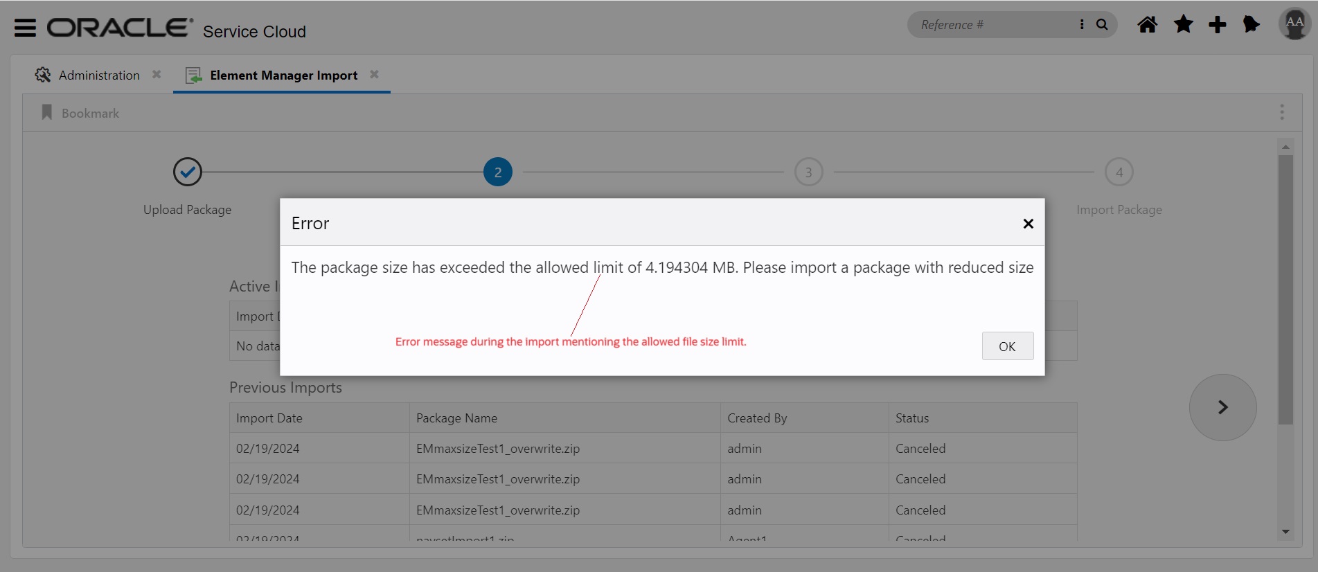 OOM error during import