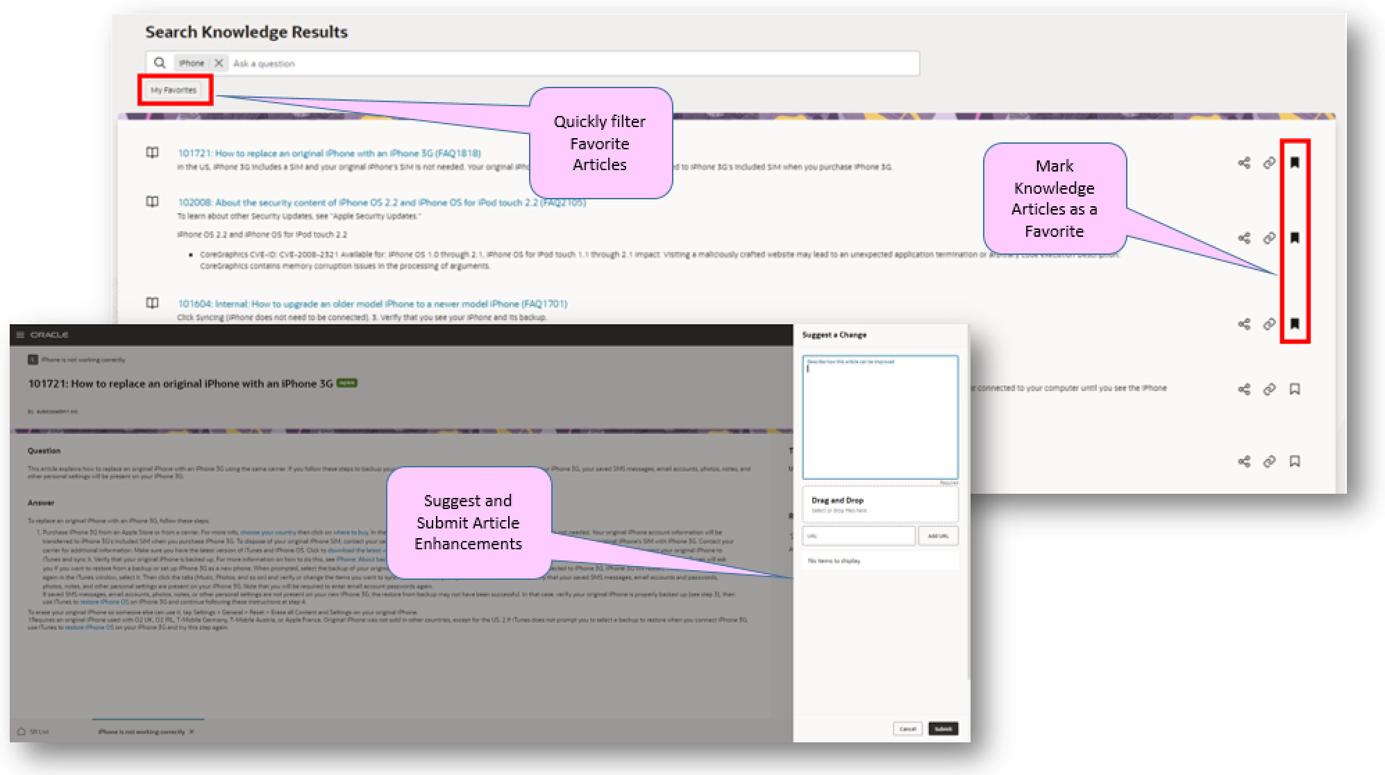 Image showing how to Identify Favorite Articles and Suggest Enhancements