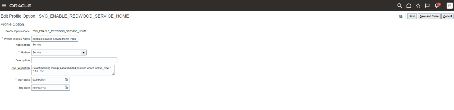Create New Profile Option with Values
