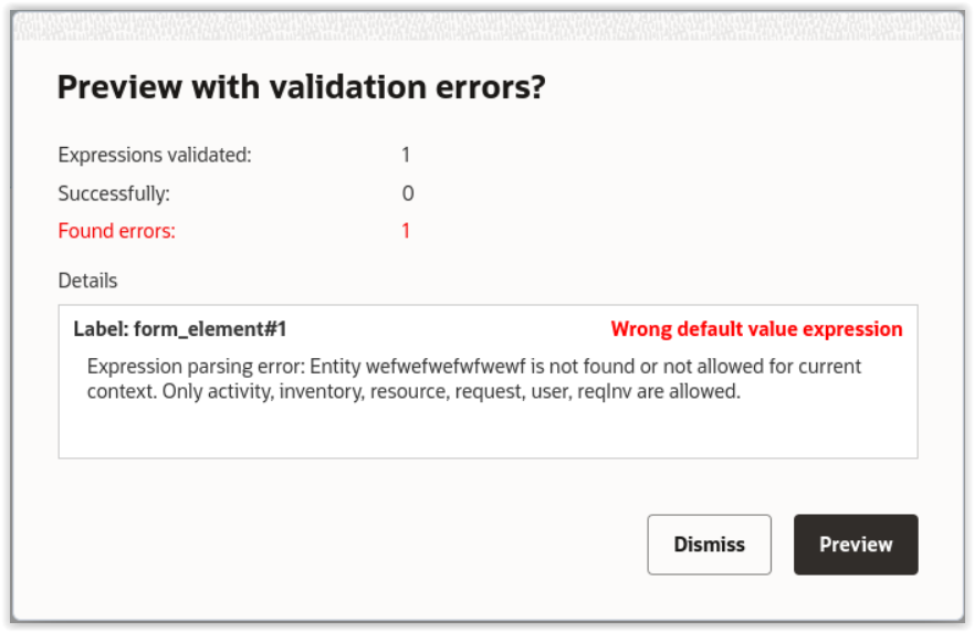 Preview with validation errors?