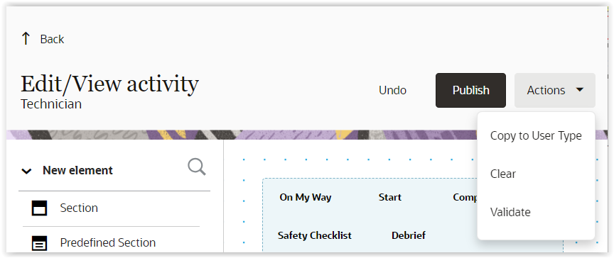 Menu in Screen Configuration