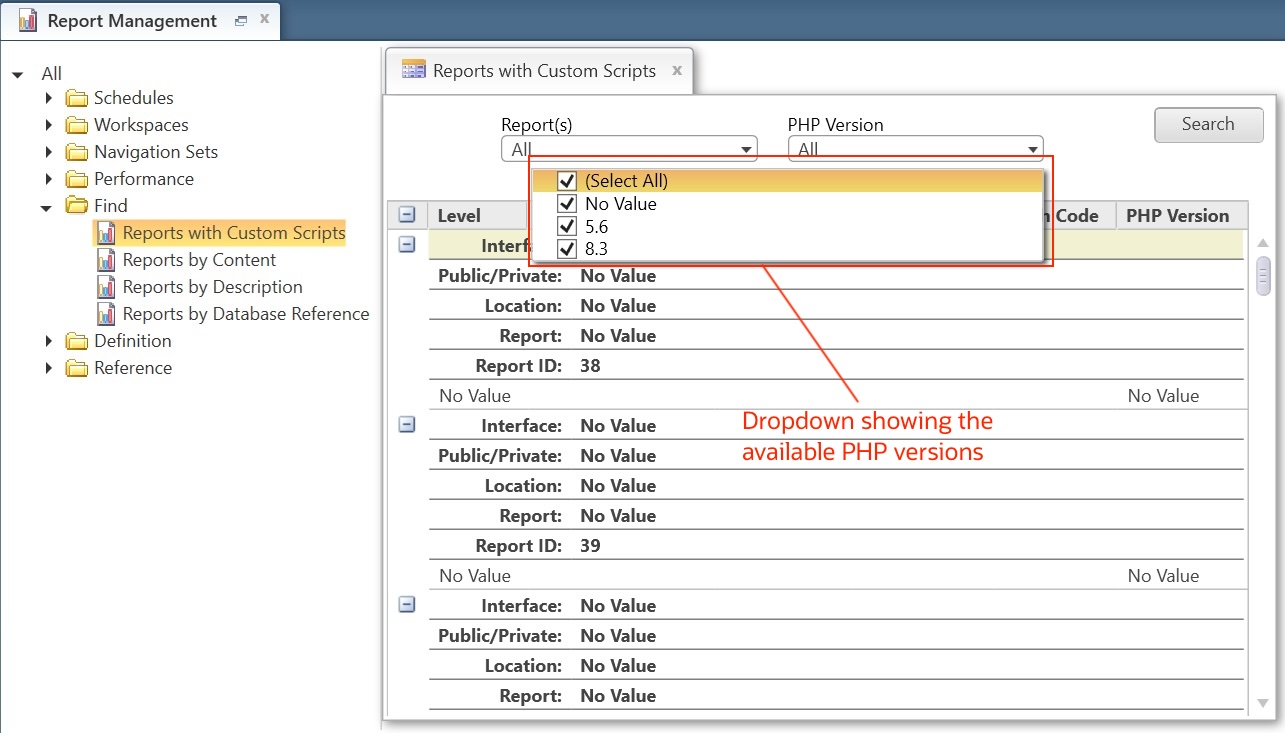 Analytics - Report Management report