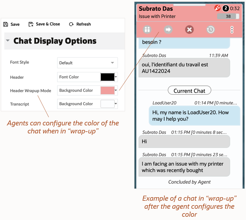 Chat Header can be Color Coded for Wrap-up