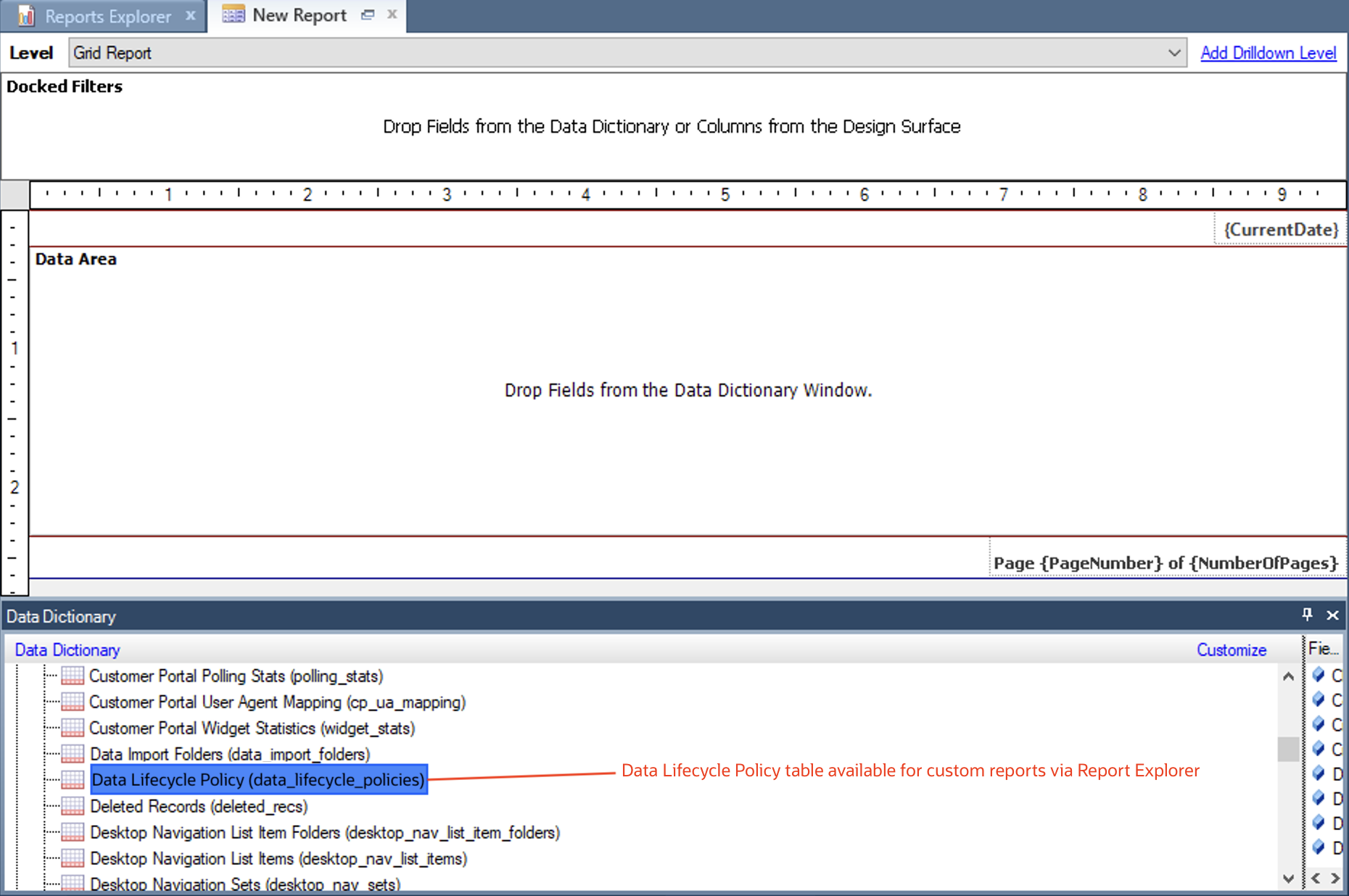 Custom Report on DLP table