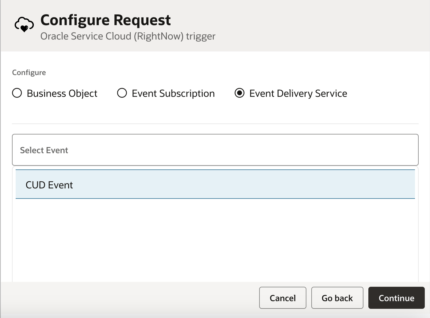 RightNow Adapter Configuration page