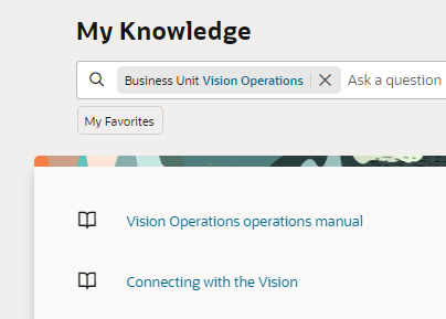 Image showing filtering My Knowledge articles using a Business Unit.