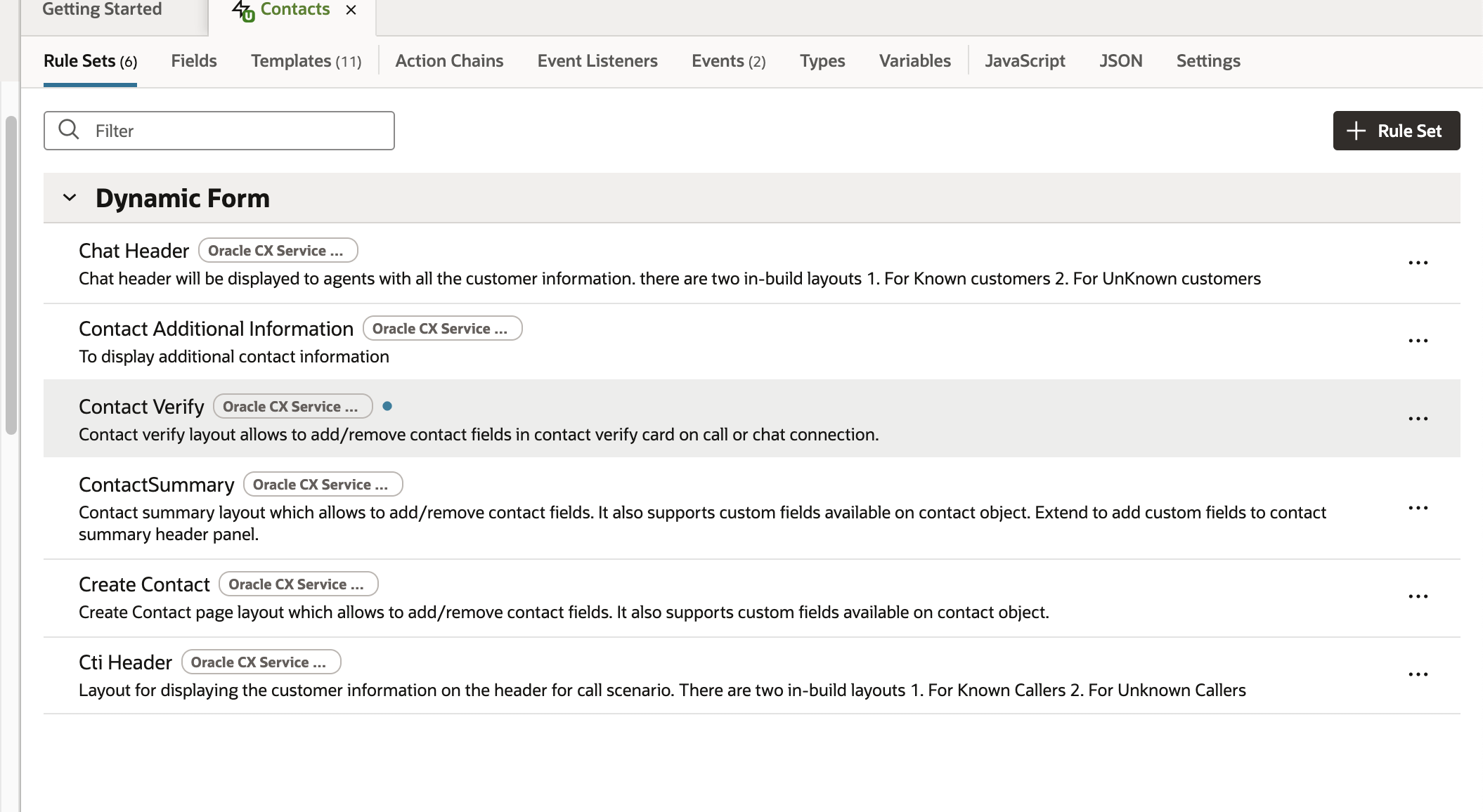 From Dynamic Form, click Contact Verify