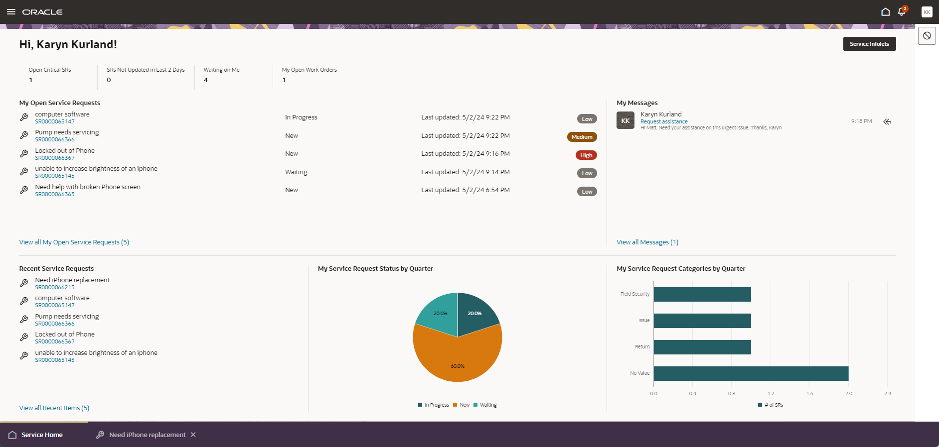Service Home Page