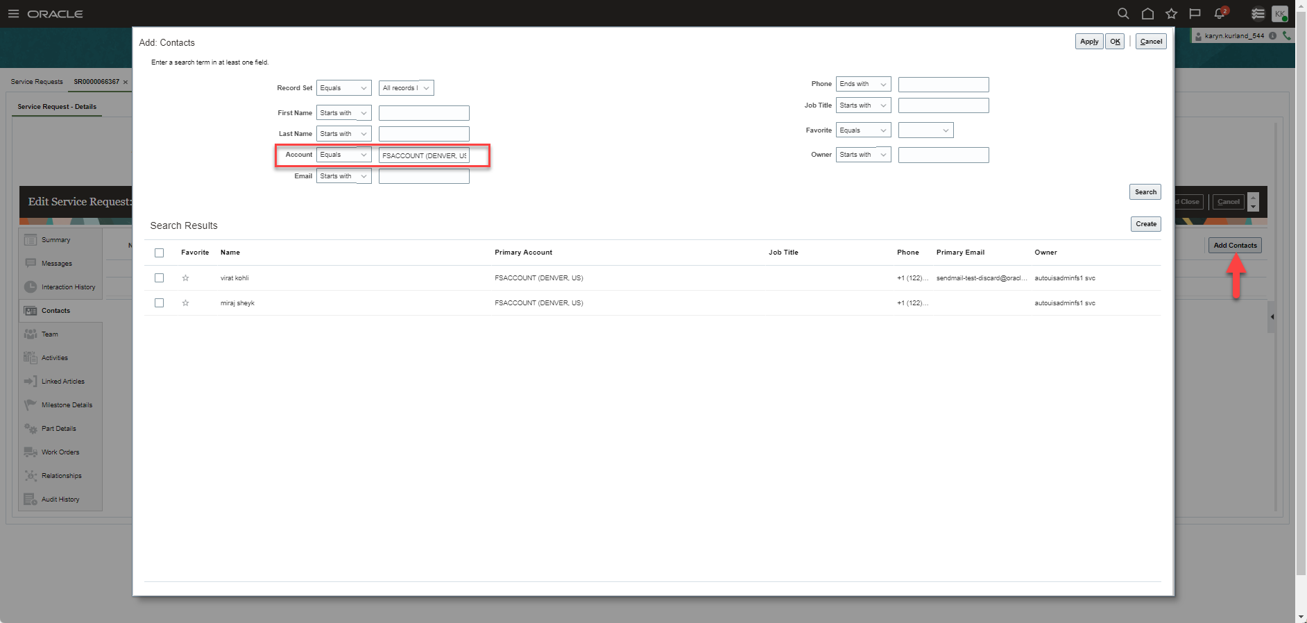 Default Search when Adding Contact to Classic SR UI