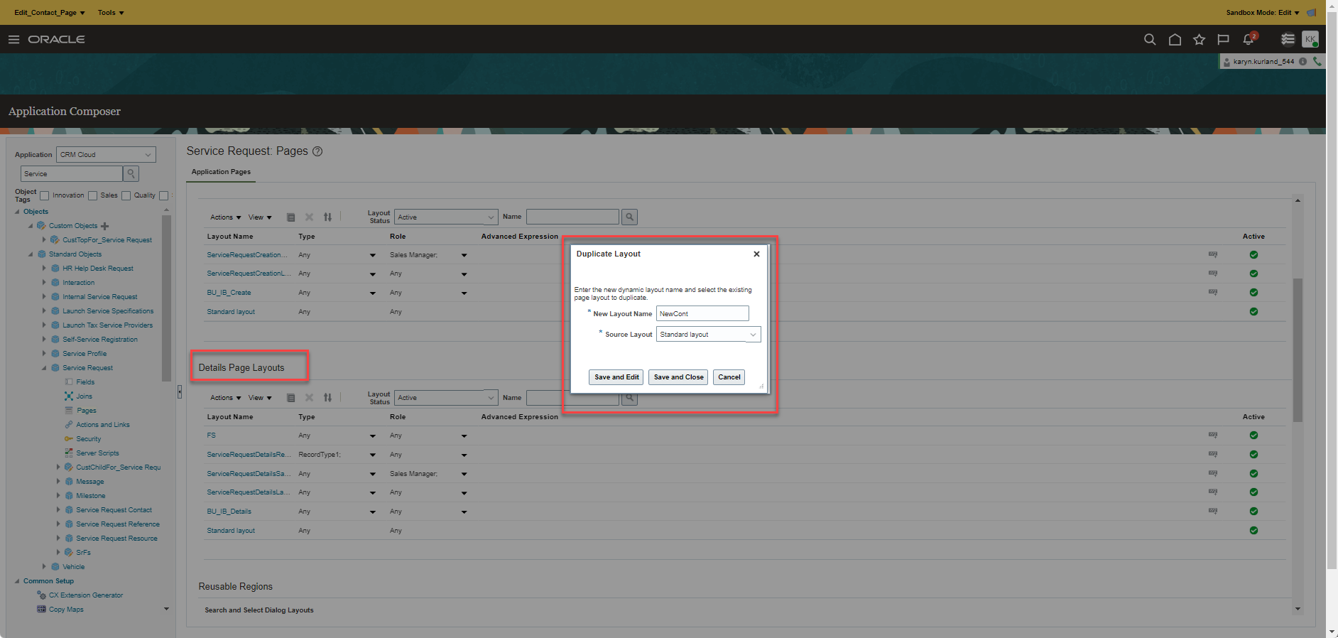 Service Request Details Page