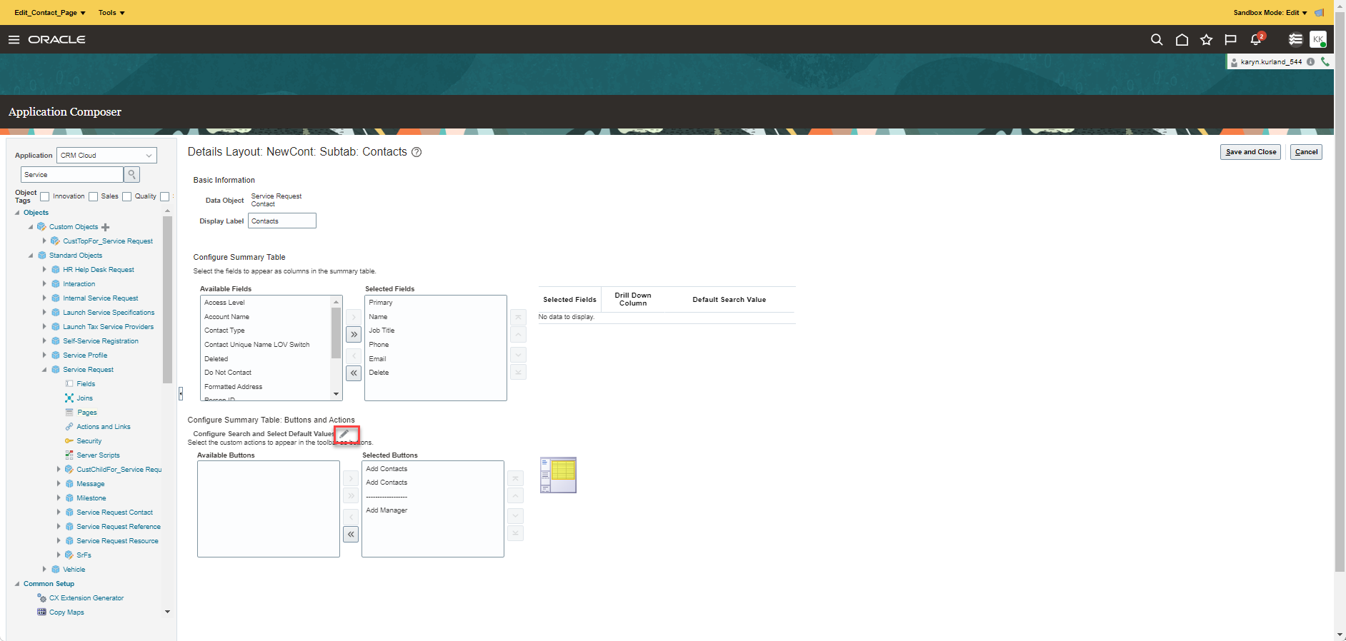 Configure Search and Select Default Values